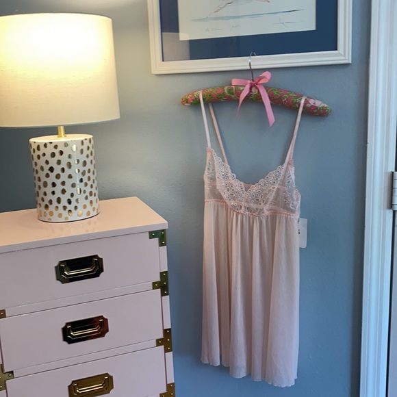 NWT Small Hanky Panky Blushing Pink Delicate Lace Eyelet Slip Lingerie MSRP $115 - Picture 3 of 17